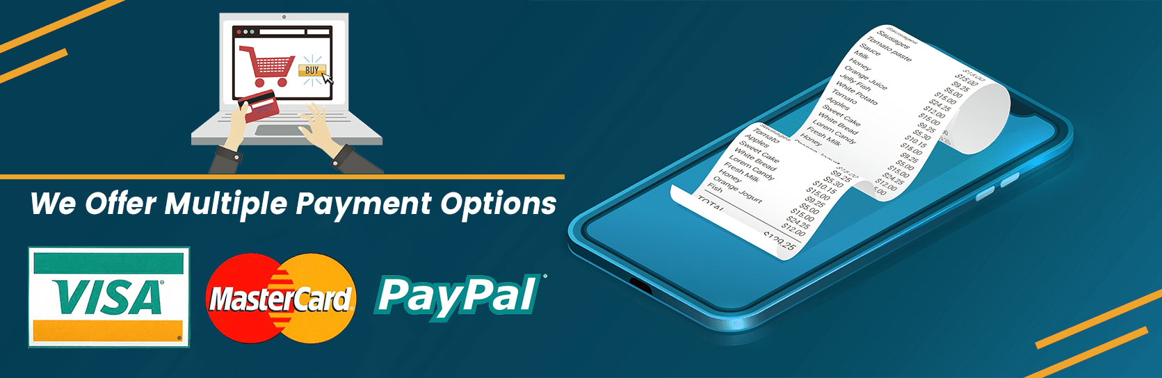 We Offer multiple payment options