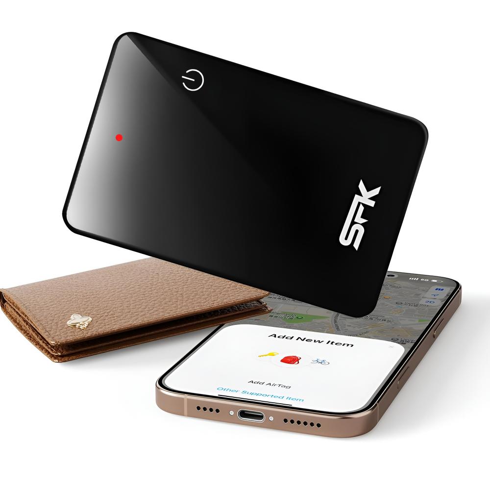 SFK Slim Wallet Tracker Card, Rechargeable Credit‑Card Size Item Finder
